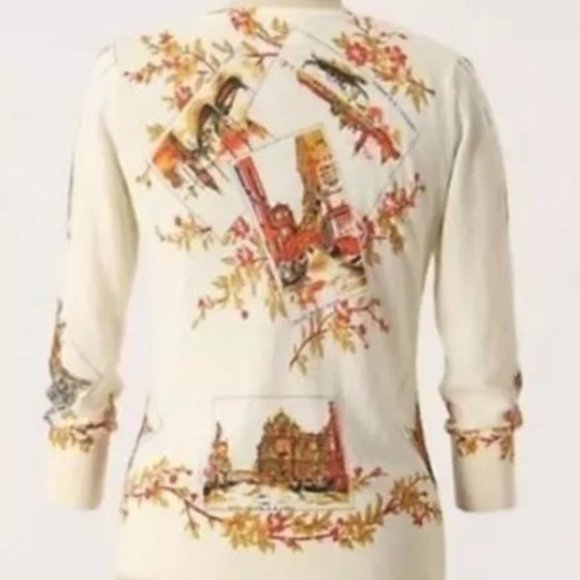 Anthropologie's Moth Postcards from Venice Cardigan, Size Large - Picture 2 of 7